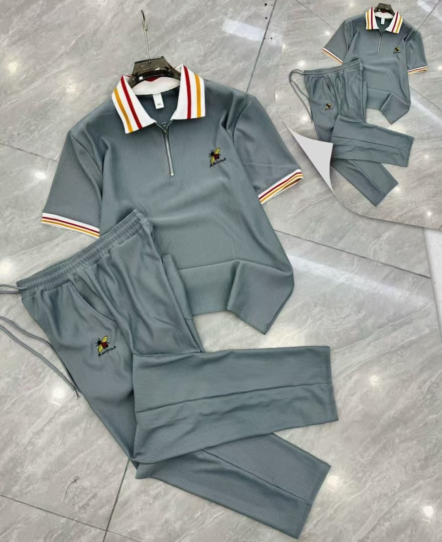 Gray Blackstar ribbed two-piece set displayed with inset image.