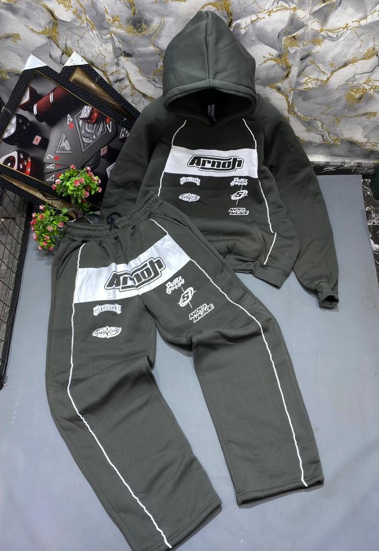 Armoh two-piece hoodie and joggers set in olive.