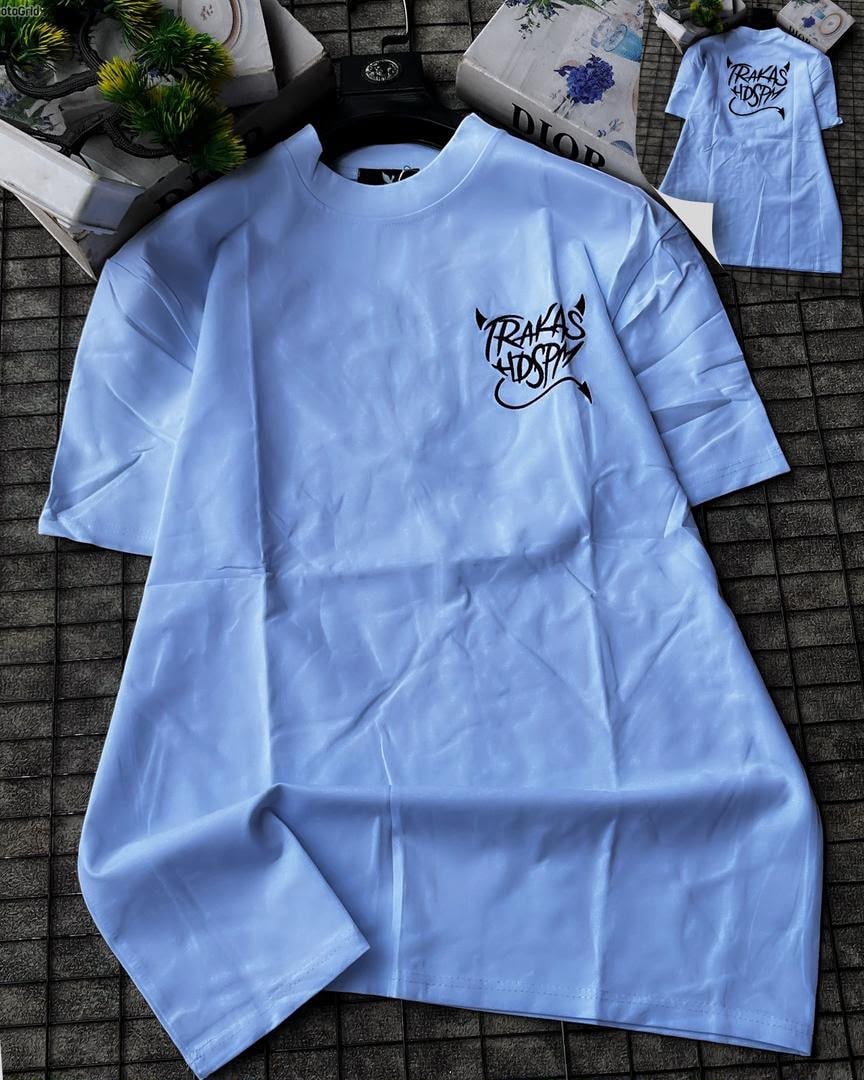 Trakas graphic t-shirt in light blue.