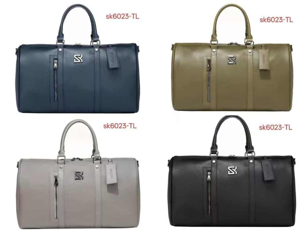 SK duffel bags shown in navy, olive, gray and black colors.
